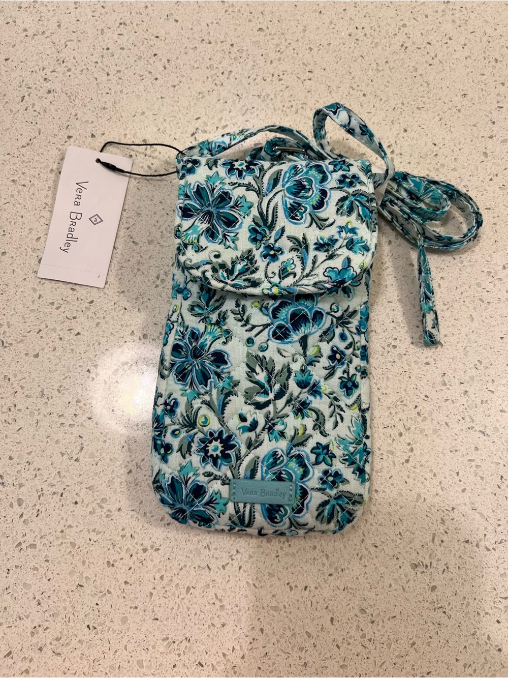 Vera Bradley Carson Cellphone Crossbody Bag Blue